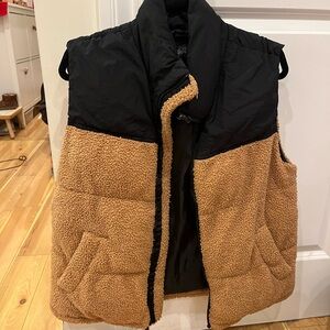 Black and Tan Sherpa Vest